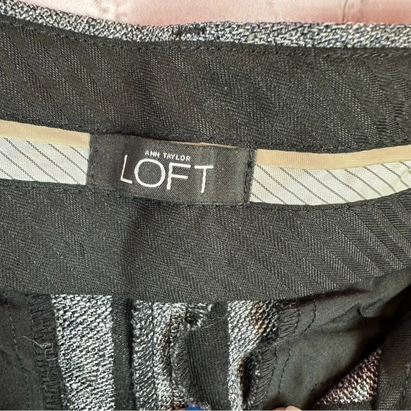 ann taylor LOFT marisa trouser sz 4 black white tweed linen blend preppy office - Picture 3 of 10